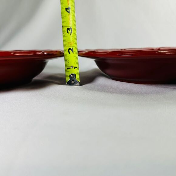 Swiss Colony Occasions Set of 2 Red Stoneware Soup Bowls 9" - Picture 10 of 11